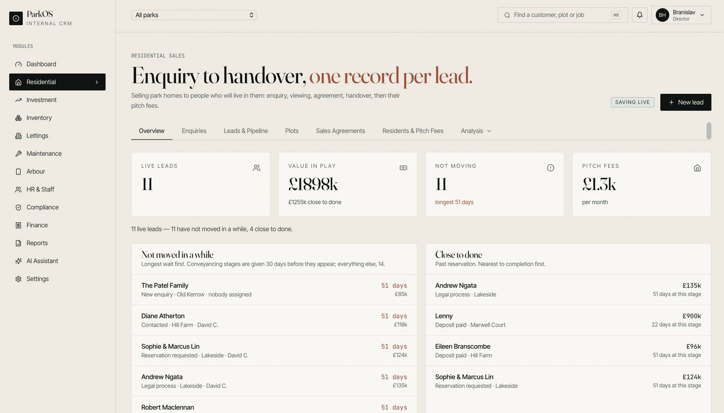 ParkOS screenshot 2